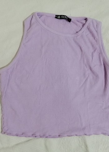 Mor Kolsuz Crop Top Kadın
