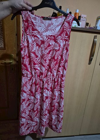 Kırmızı Bohem Salaş Midi Elbise - Görsel 2