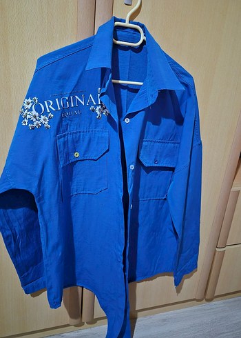 Mavi Denim Kadın Gömlek Düğmeli Uzun Kollu - Görsel 2