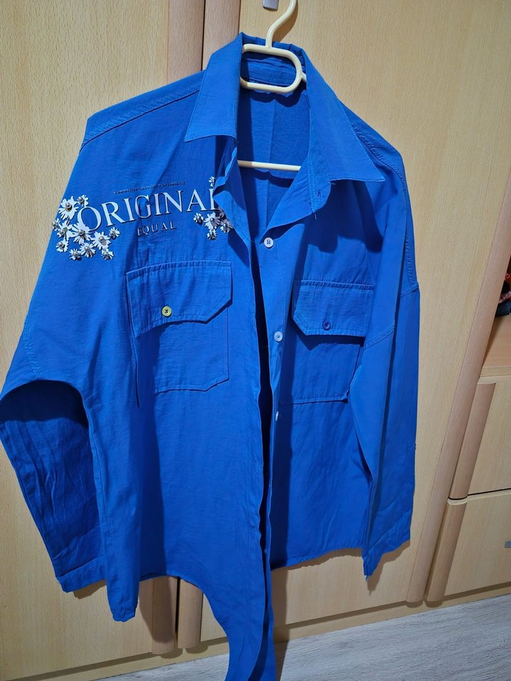 Mavi Denim Kadın Gömlek Düğmeli Uzun Kollu - Görsel 2