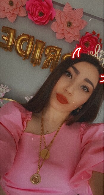 40 Beden Pembe elbise