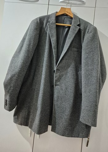 Gri Düğmeli Erkek Midi Ceket - Görsel 3