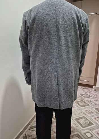 Gri Düğmeli Erkek Midi Ceket - Görsel 2