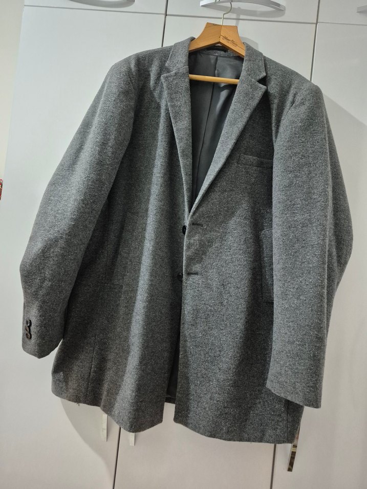 Gri Düğmeli Erkek Midi Ceket - Görsel 3