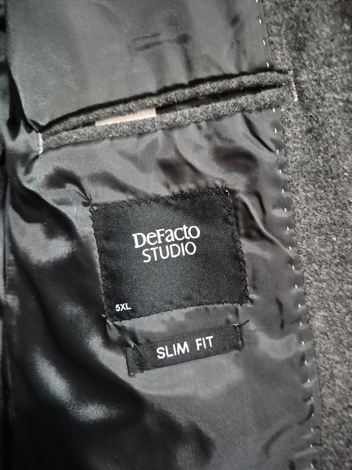 Gri Düğmeli Erkek Midi Ceket - Görsel 5