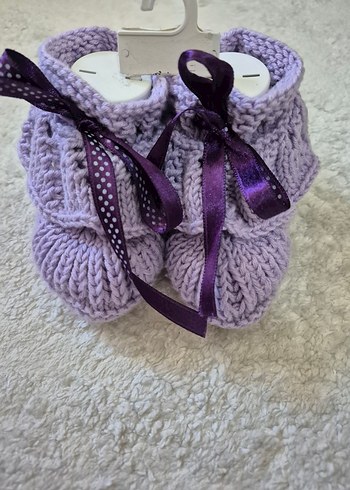 Mor Örgü Bebek Kız Elbise Takımı - Görsel 6