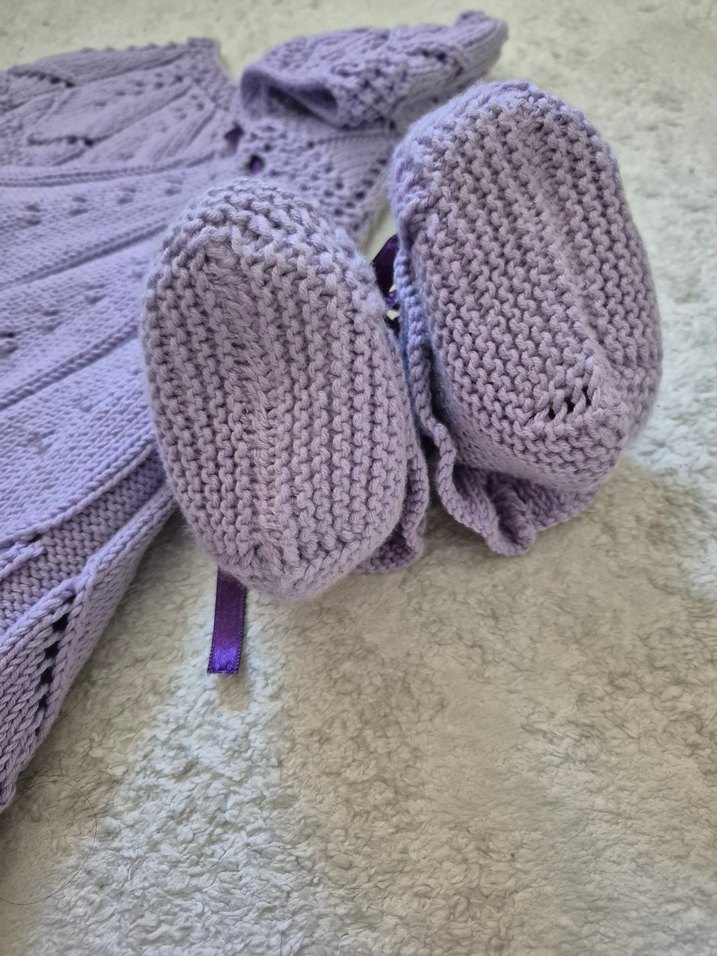 Mor Örgü Bebek Kız Elbise Takımı - Görsel 5