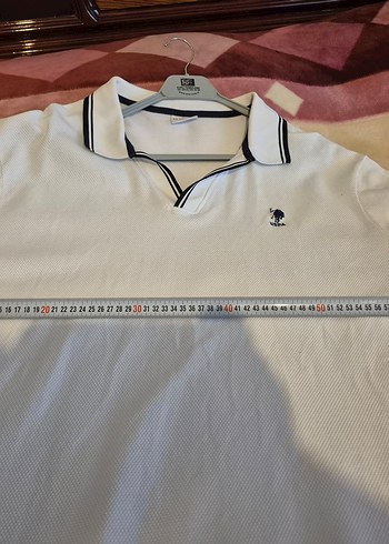 Erkek Beyaz Polo Tişört, Kısa Kollu, Rahat Kesim - Görsel 4