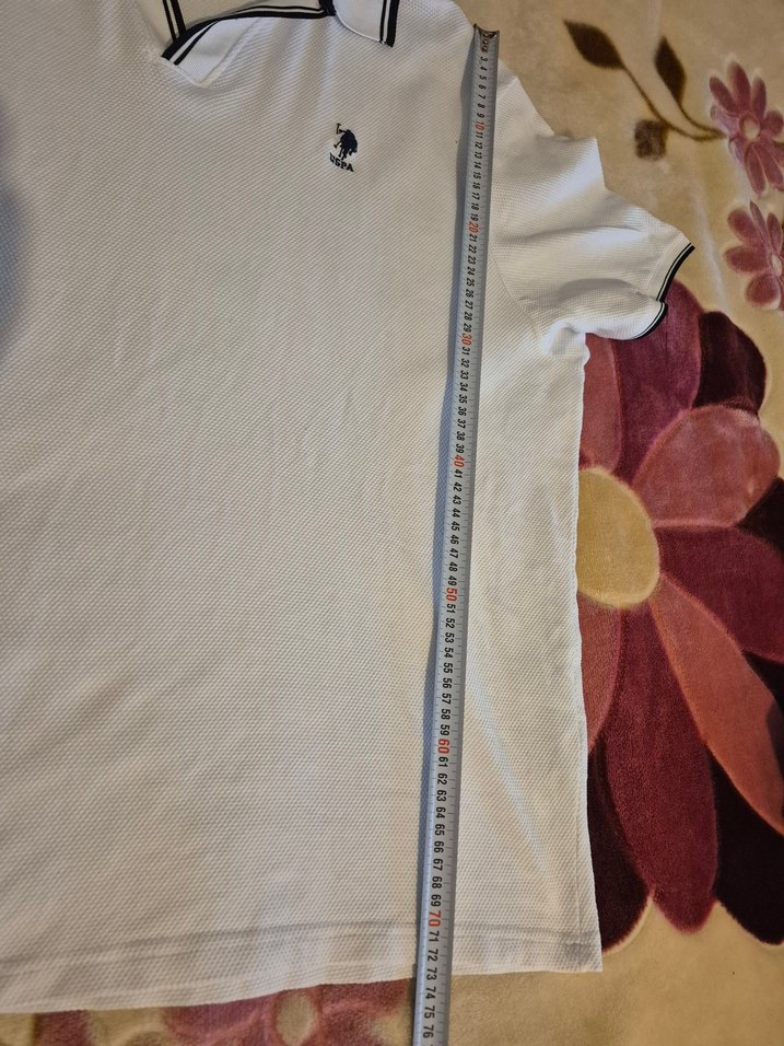 Erkek Beyaz Polo Tişört, Kısa Kollu, Rahat Kesim - Görsel 5
