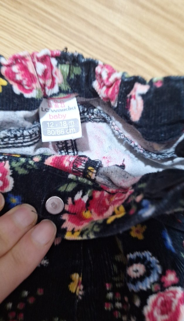 Çiçek Desenli Renkli Kız Kot Pantolon - Görsel 2