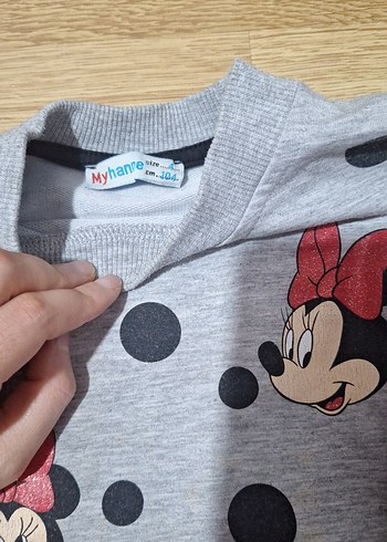 Kız Çocuk Gri Baskılı Uzun Kollu Sweatshirt - Görsel 2