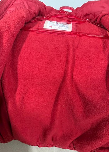 Kız Çocuk Kırmızı Kapüşonlu Fermuarlı Mont - Görsel 2