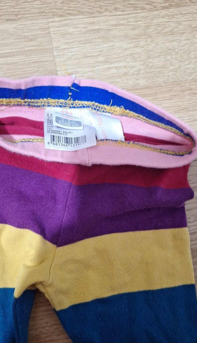 Renkli Bağlama Desenli Kız Taytı - Görsel 3