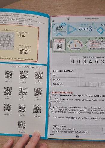 ÜÇ DÖRT BEŞ Yayınları 10 Adet TYT Matematik Deneme Kitabı - Görsel 2