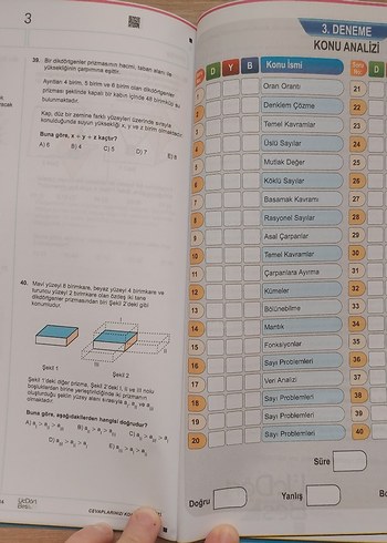 ÜÇ DÖRT BEŞ Yayınları 10 Adet TYT Matematik Deneme Kitabı - Görsel 3