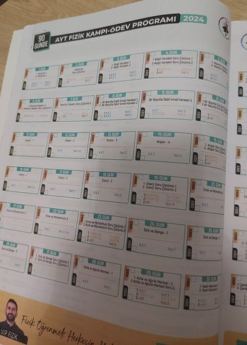 90 Günde VIP Fizik AYT Kampı Video Ders Kitabı - Görsel 3