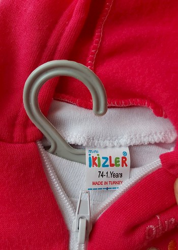 Pembe Nakışlı Örgü Bebek Kız Takımı - Görsel 3