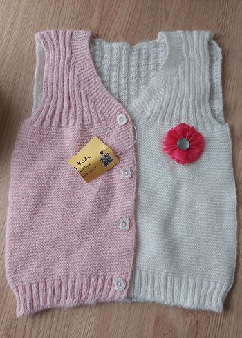 Kız Bebek Triko Süveter ve Yelek - Görsel 2