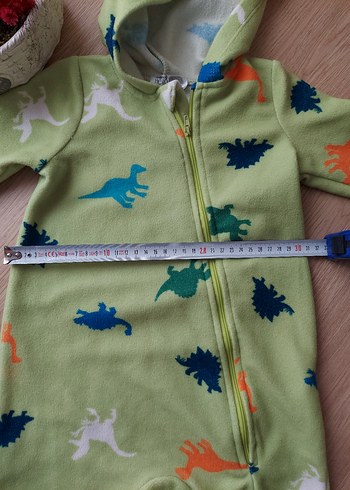 Kapüşonlu  Fermuarlı Kışlık Bebek Tulum - Görsel 4