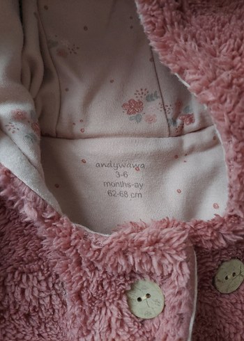 Kız Çocuk Kapüşonlu Pembe Kürklü Mont - Görsel 4