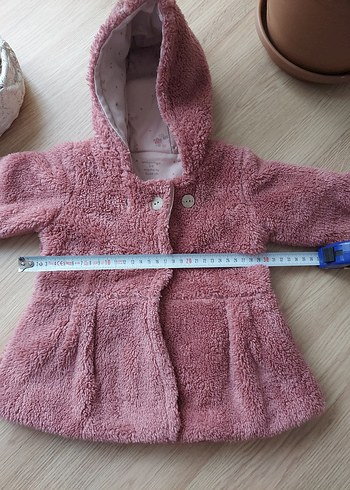 Kız Çocuk Kapüşonlu Pembe Kürklü Mont - Görsel 5