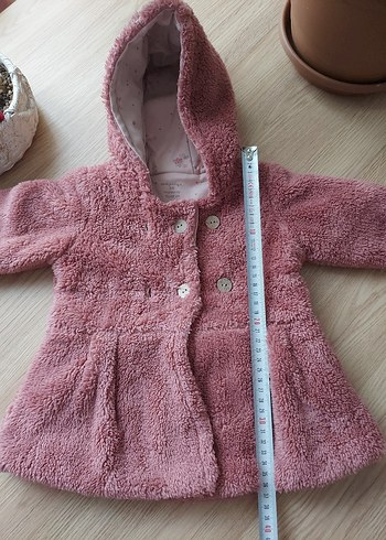 Kız Çocuk Kapüşonlu Pembe Kürklü Mont - Görsel 6