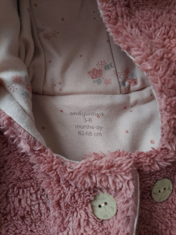 Kız Çocuk Kapüşonlu Pembe Kürklü Mont - Görsel 4