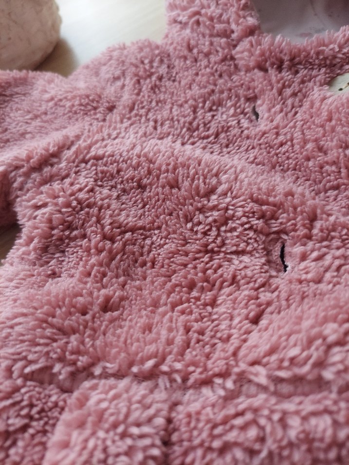 Kız Çocuk Kapüşonlu Pembe Kürklü Mont - Görsel 2