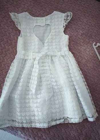 Kız Çocuk Beyaz Nakışlı Elbise - Görsel 2