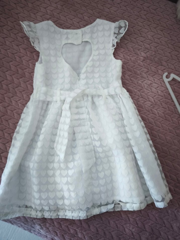 Kız Çocuk Beyaz Nakışlı Elbise - Görsel 2