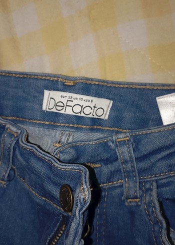 Defacto Bağcıklı Mavi Bağcıklı Kadın Denim Pantolon