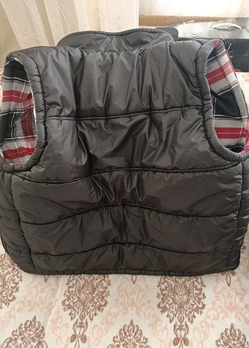 Dik Yaka Fermuarlı Erkek siyah şişme yelek - Görsel 6