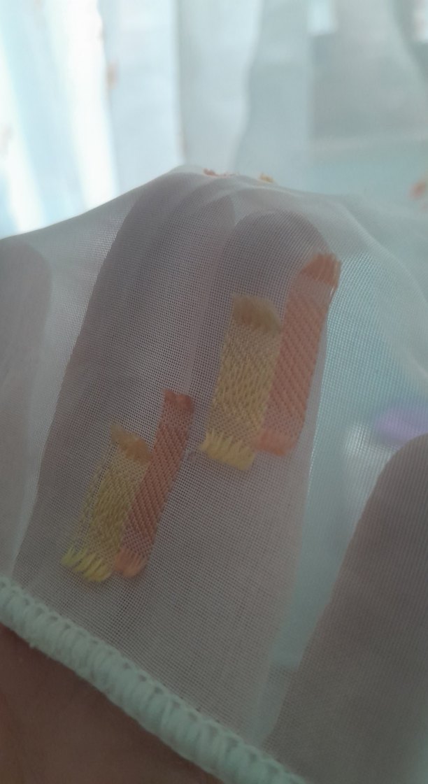 Nakışlı Beyaz Tül Perde - Görsel 3