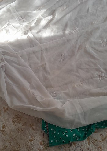 Beyaz Bohem Tarzı Düz Tül Perde - Görsel 3