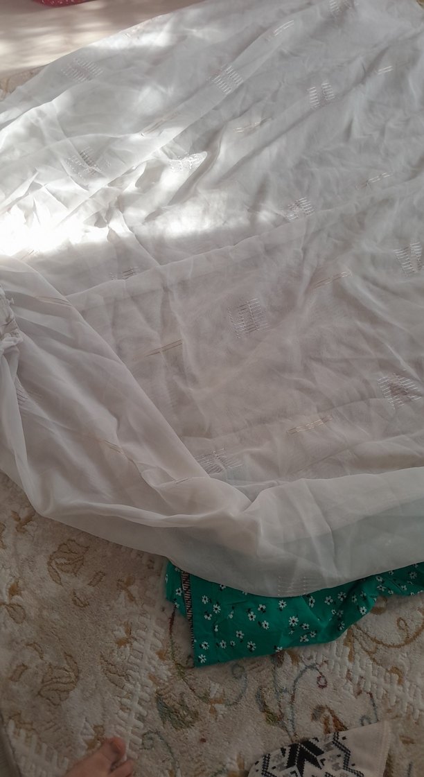 Beyaz Bohem Tarzı Düz Tül Perde - Görsel 3