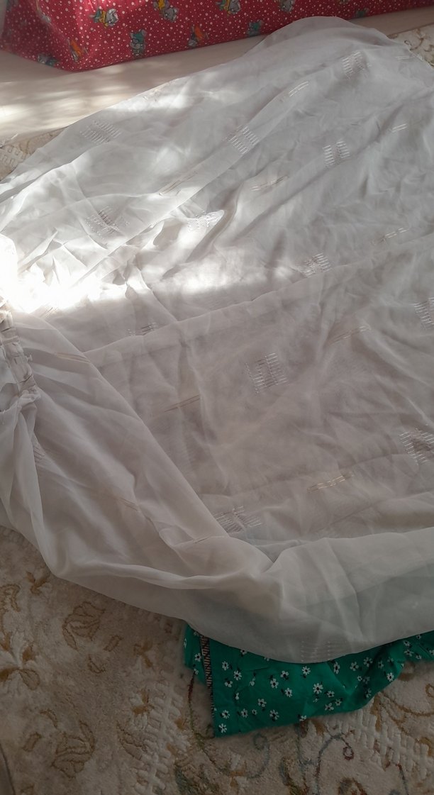 Beyaz Bohem Tarzı Düz Tül Perde - Görsel 2