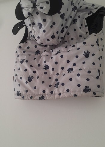 Kız Çocuk Gri Baskılı Fermuarlı Yelek - Görsel 3