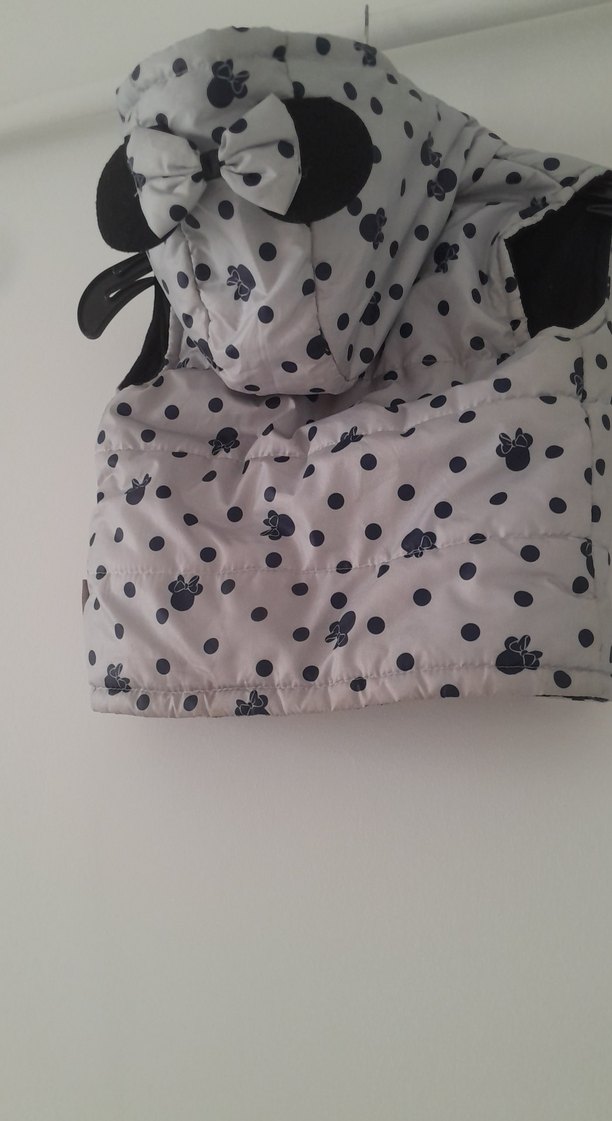 Kız Çocuk Gri Baskılı Fermuarlı Yelek - Görsel 4