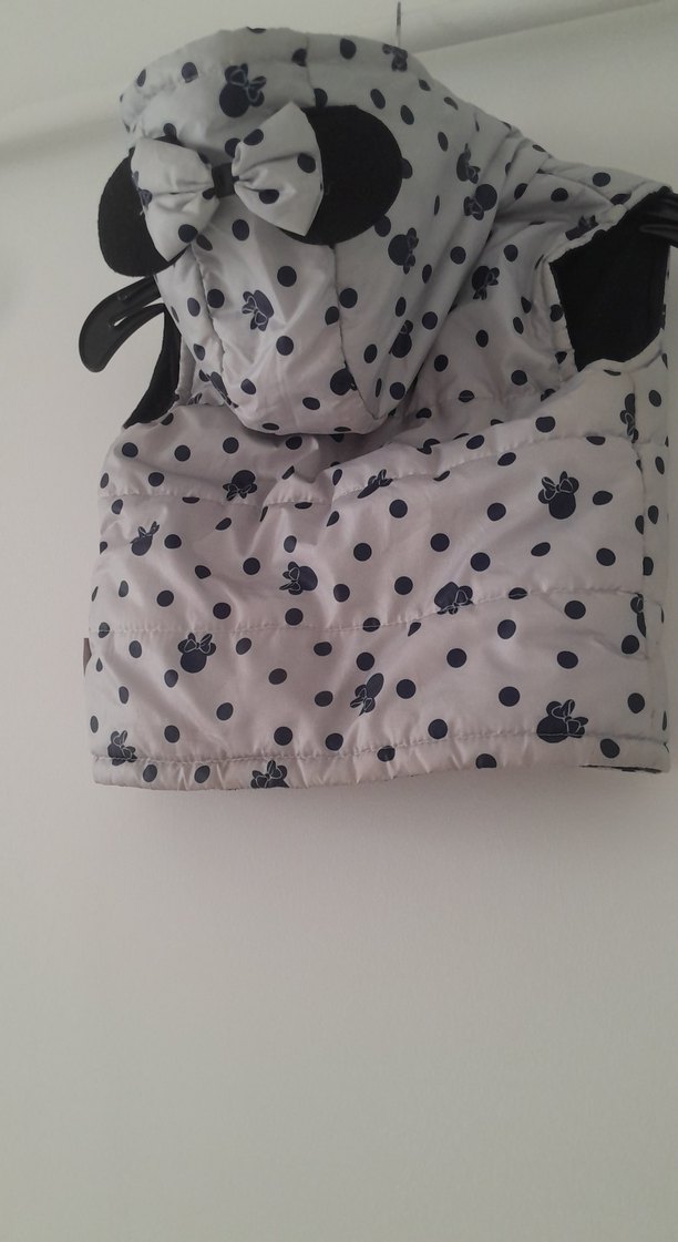 Kız Çocuk Gri Baskılı Fermuarlı Yelek - Görsel 3