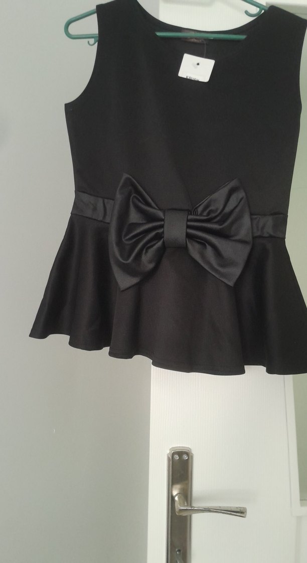 Fiyonk Detaylı Siyah Mini Elbise - Görsel 2