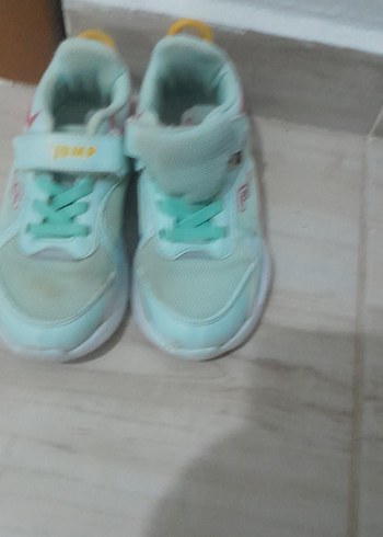 Kız Çocuk Turkuaz Spor Ayakkabı Velcro - Görsel 2