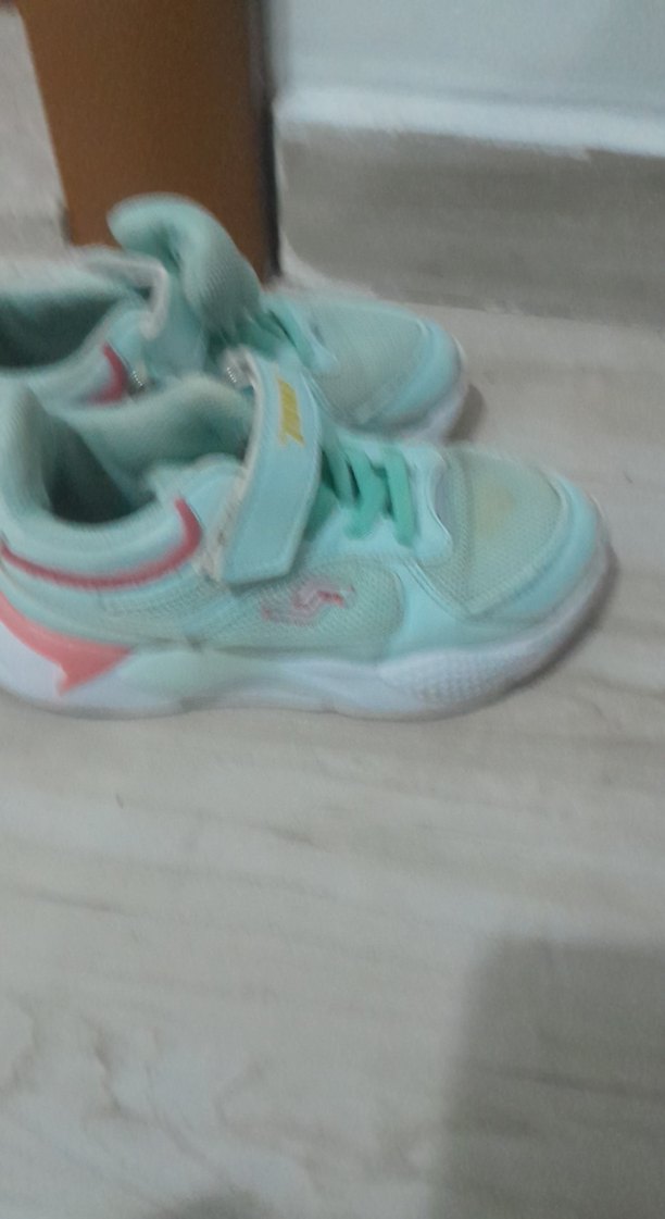 Kız Çocuk Turkuaz Spor Ayakkabı Velcro - Görsel 4