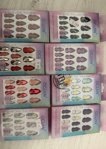 Pastel Renkli Çoklu Kendinden Yapışkanlı Tırnak Süsü - Görsel 2