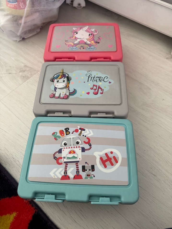 Bölmeli Turkuaz Yemek Kabı ve Çatal Kaşık - Görsel 2