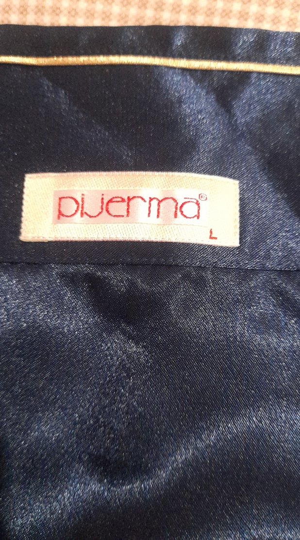 Lacivert saten Erkek Pijama takımı - Görsel 3