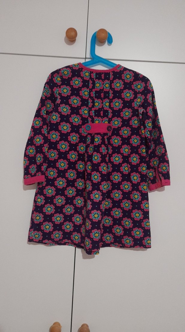 Renkli Çiçek Desenli Elbise - Görsel 2