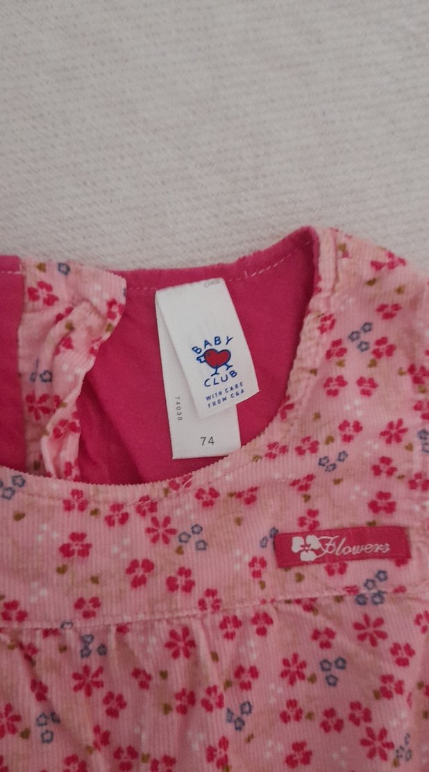 Kolsuz Pembe Çiçekli Kız Elbisesi - Görsel 3