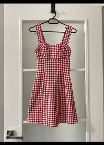 Kırmızı Ekose anna taylor joy mini elbise - Görsel 3