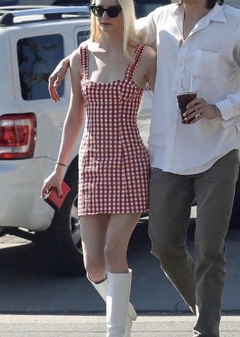 Kırmızı Ekose anna taylor joy mini elbise - Görsel 2