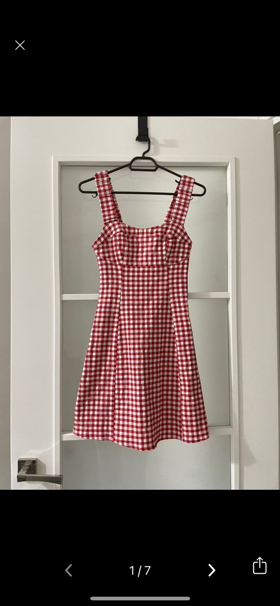 Kırmızı Ekose anna taylor joy mini elbise - Görsel 3